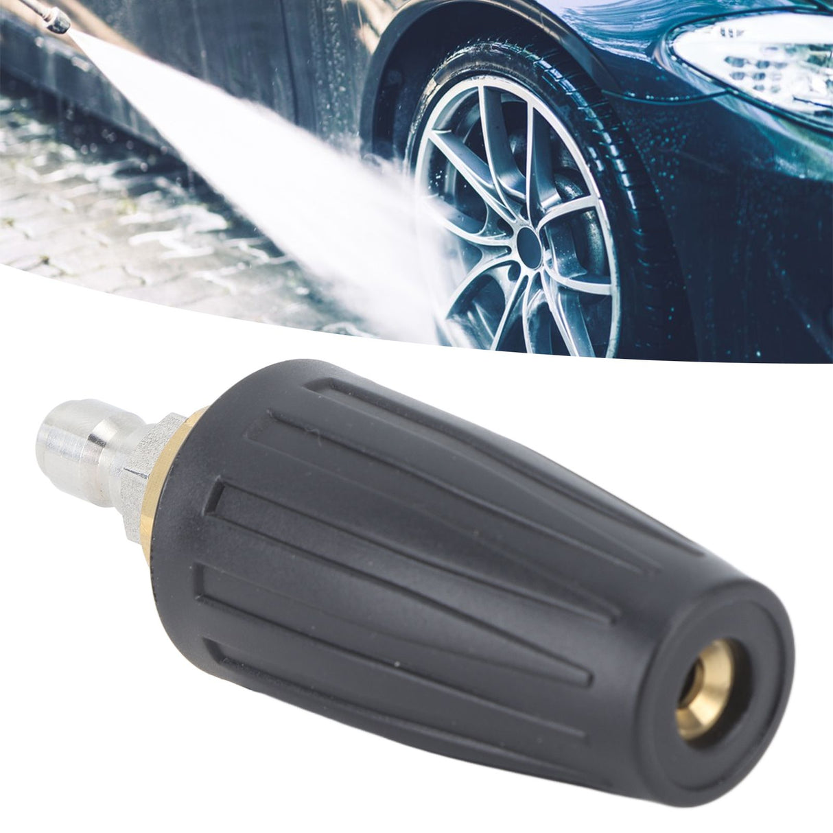 3000PSI Pressure Washer Rotating Turbo Nozzle Quick Connect 360 Degree Rotation Pressure Washer Turbo Tip 1/4in 030
