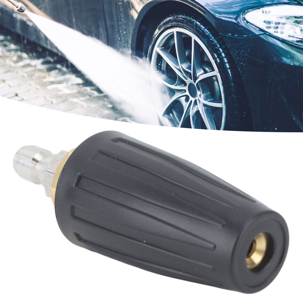 3000PSI Pressure Washer Rotating Turbo Nozzle Quick Connect 360 Degree Rotation Pressure Washer Turbo Tip 1/4in 040