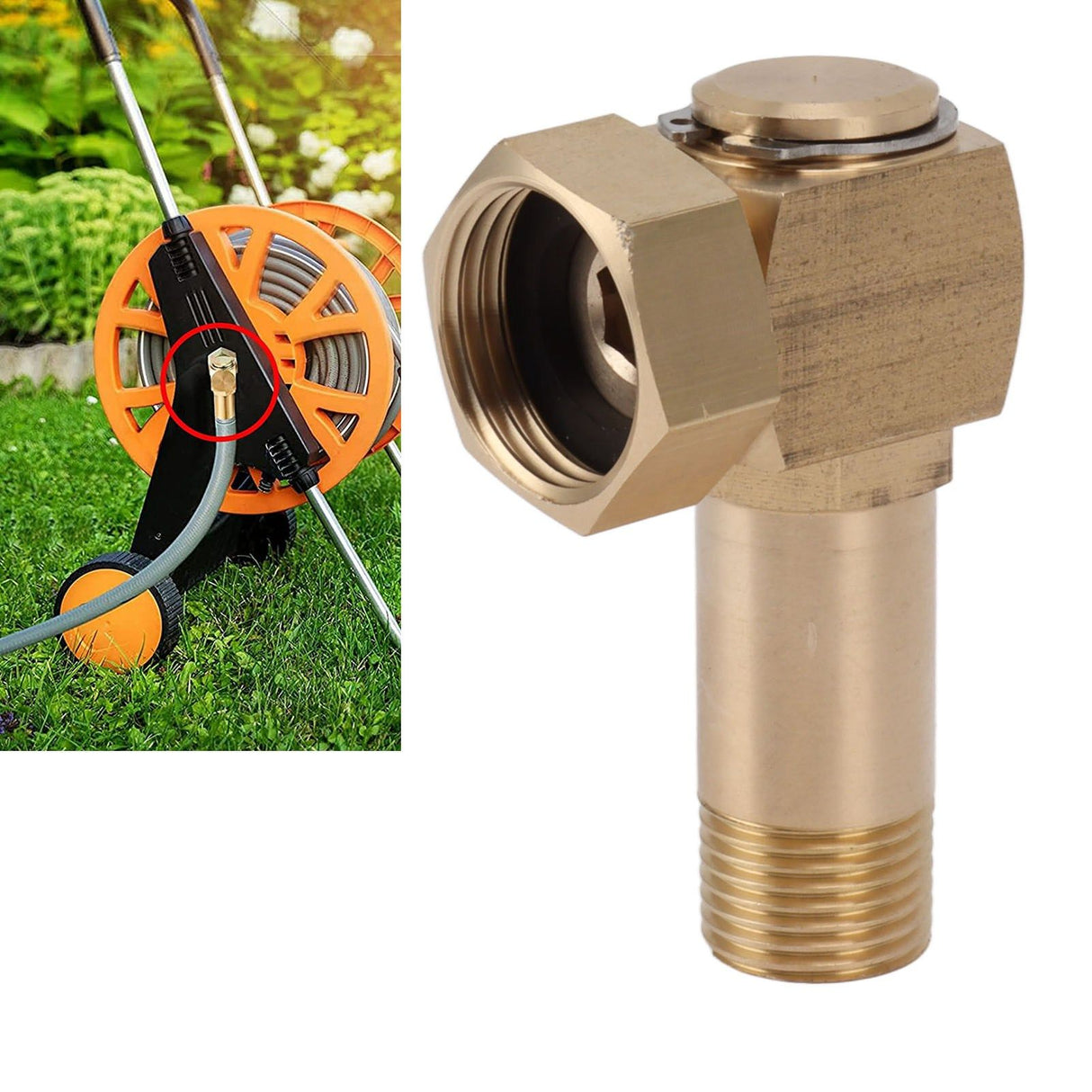 Garden Hose Adapter G1/2 High Hardness Brass Hose Elbow Connector for Replacement