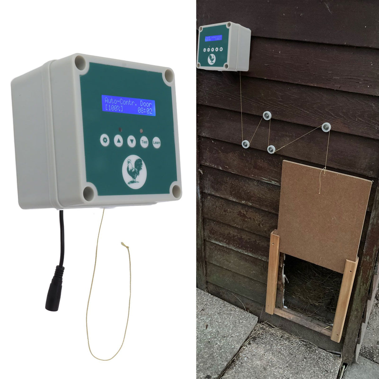 Automatic Chicken Coop Door Controller IP44 Cage Opener Remote Control Poultry House Door Actuator Motor Kit with Timer Light Sensor 100 to 240V AU Plug