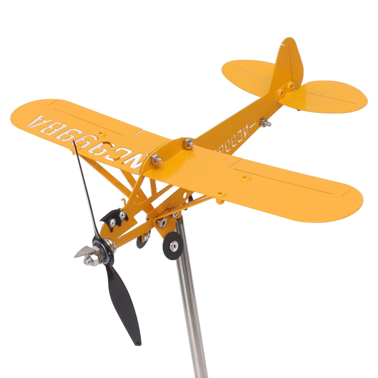 Piper J3 Cub Airplane Weathervane 3D Metal Airplane Weather Vane Outdoor Roof Wind Direction Indicator Garden Decor Large