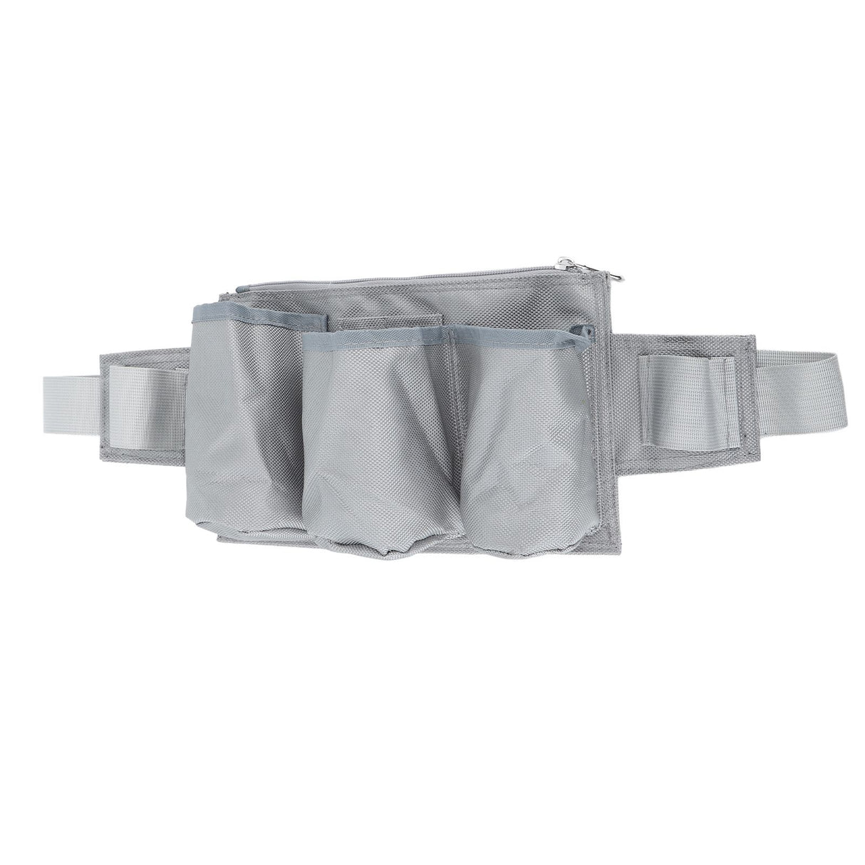 Garden Tool Belt 6 Pockets 2 Straps Waterproof Oxford Fabric Adjustable Gardening Tool Pouch for Family Camping Outdoor Gray