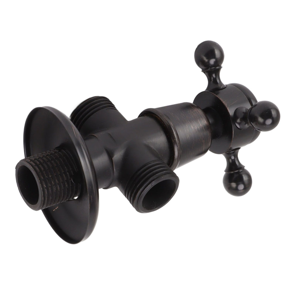 Angle Stop Valve Retro Copper Cross Handle Water Stop Valve for Bathroom Toilet Kitchen Faucet