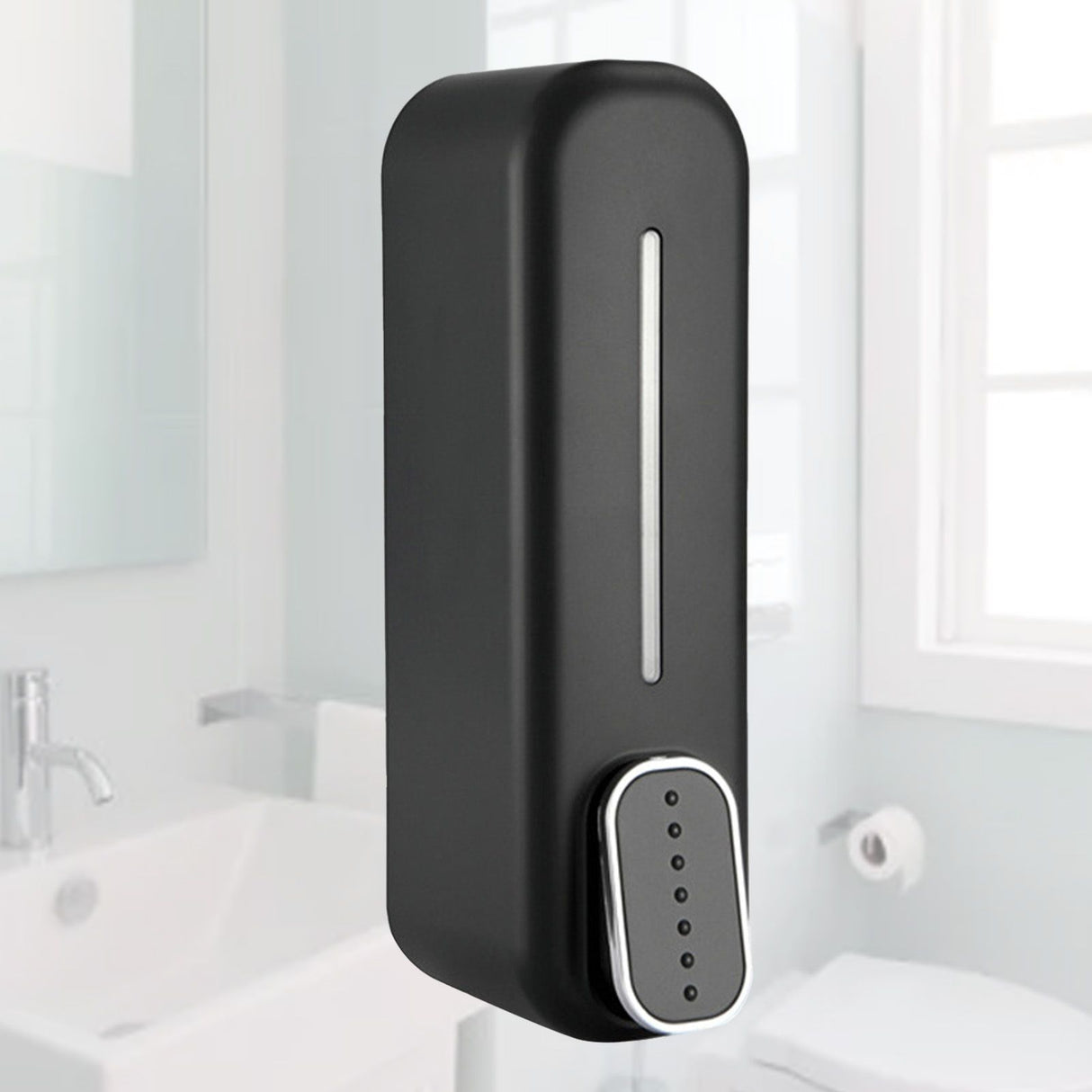 Wall Mounted Liquid Soap Box Manual 300ml Smooth Surafce for Kitchens Dining Rooms Hospitals Bathrooms Black