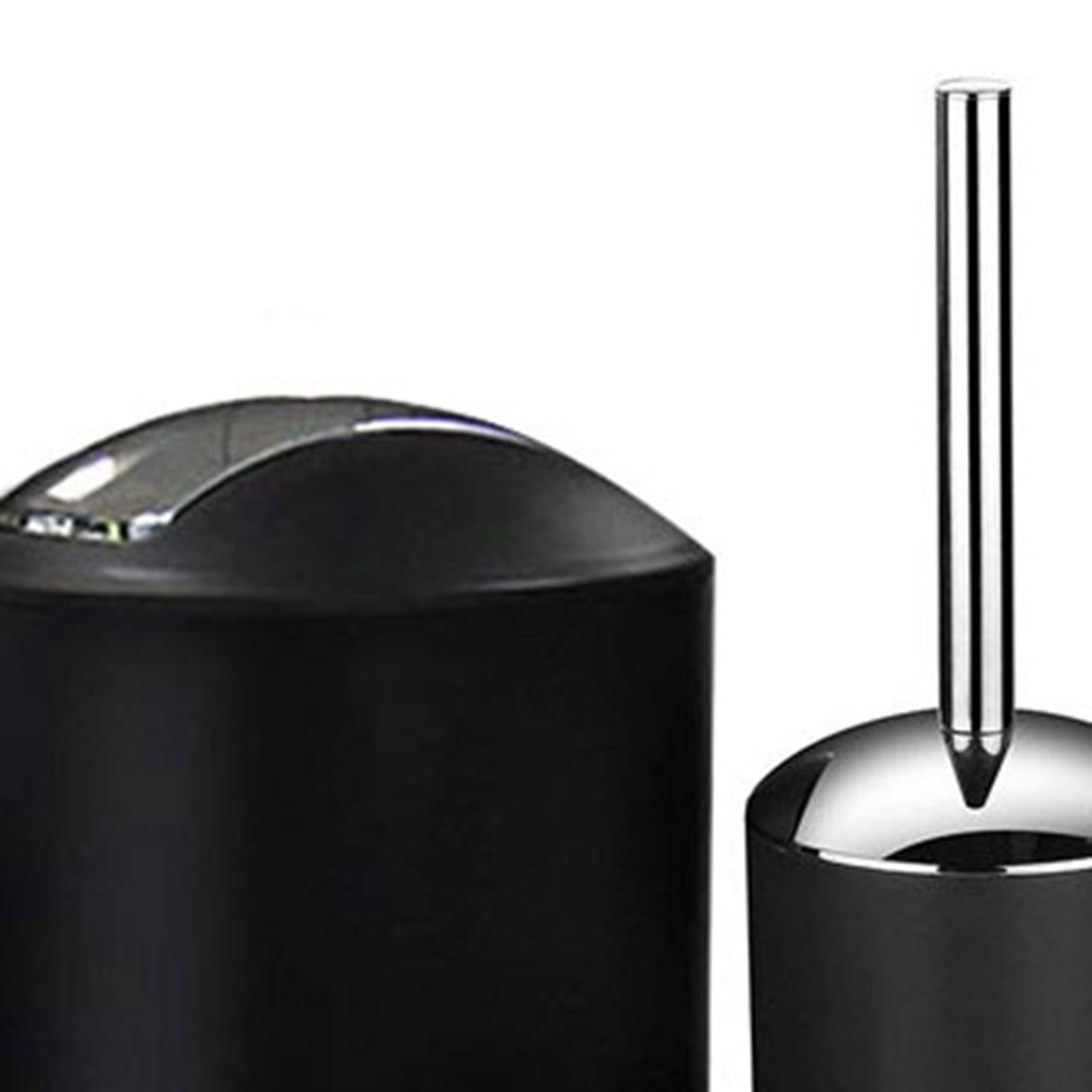 Trash Can Toothbrush Holder Set Toilet Brush Soap Box Lotion Dispenser Black Hotel Bathroom Accessories
