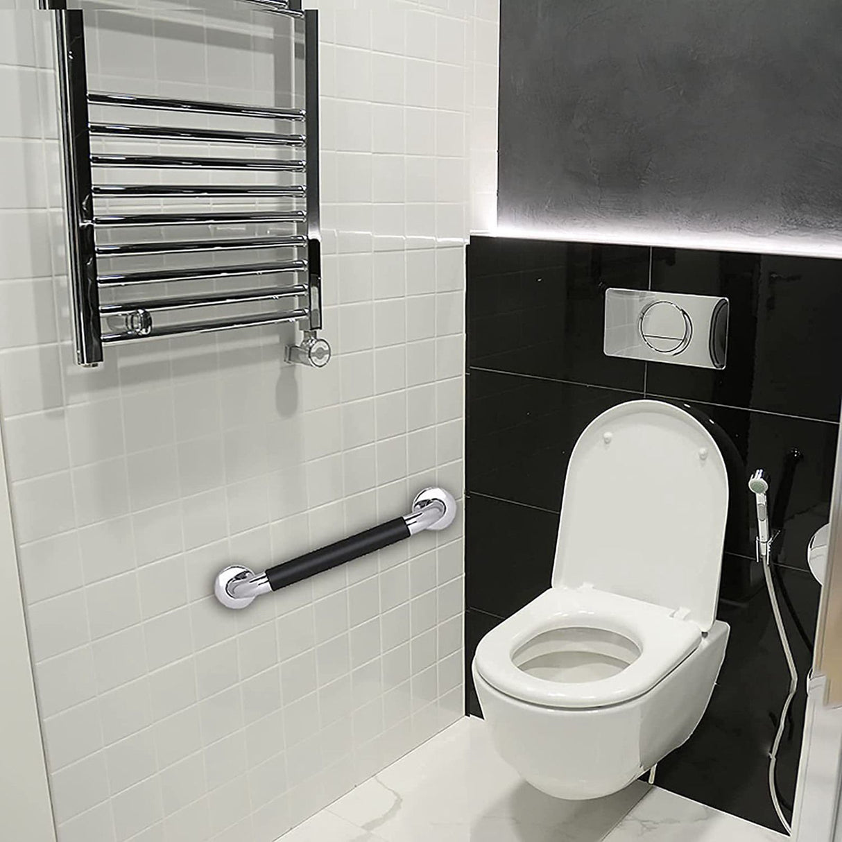 Safety Grab Bar 33.5cm Bathroom Anti Slipping Shower Handle Stainless Steel Silicone Cover Grab Bar
