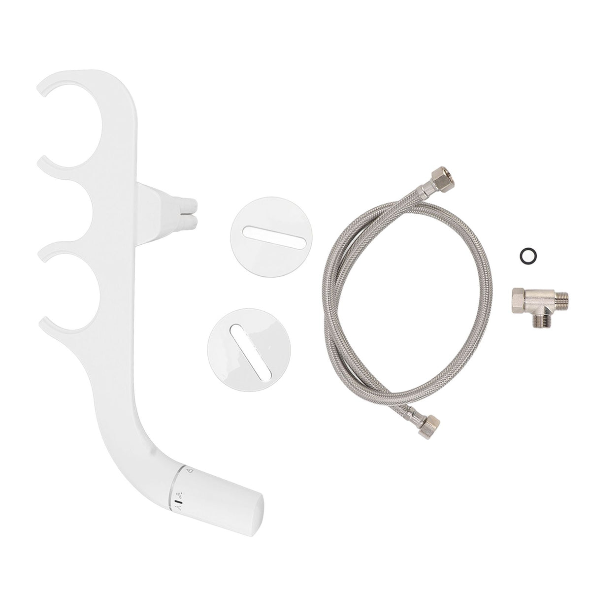 Ultra Slim Bidet Toilet Seat Attachment Dual Nozzle Self Cleaning Feminine Butt Wash Bidet Attachment 3/8 Inch Tee