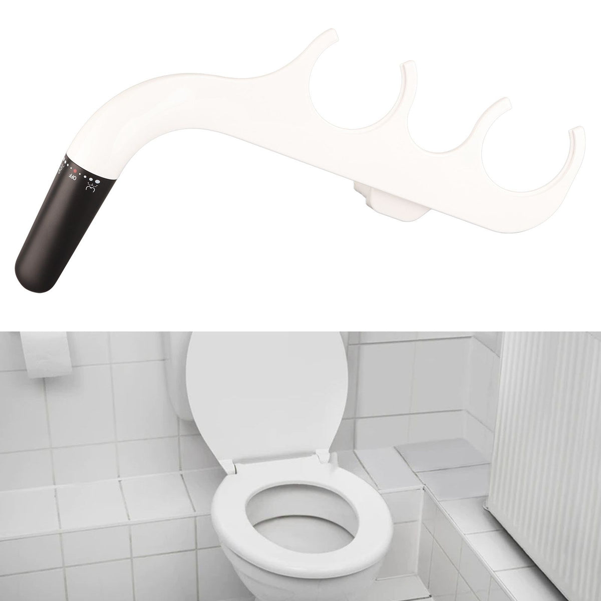 Ultra Slim Bidet Toilet Attachment 7/8 Copper Tee Non Electric Dual Nozzle Water Spray Bidet for Sanitary and Feminine Wash