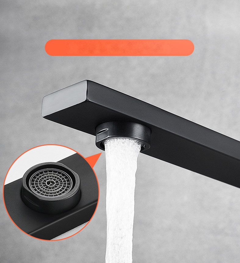 Black Bathroom Faucet Stainless Steel Modern Waterfall Sink Faucet For Home Hotel 2 Hoses
