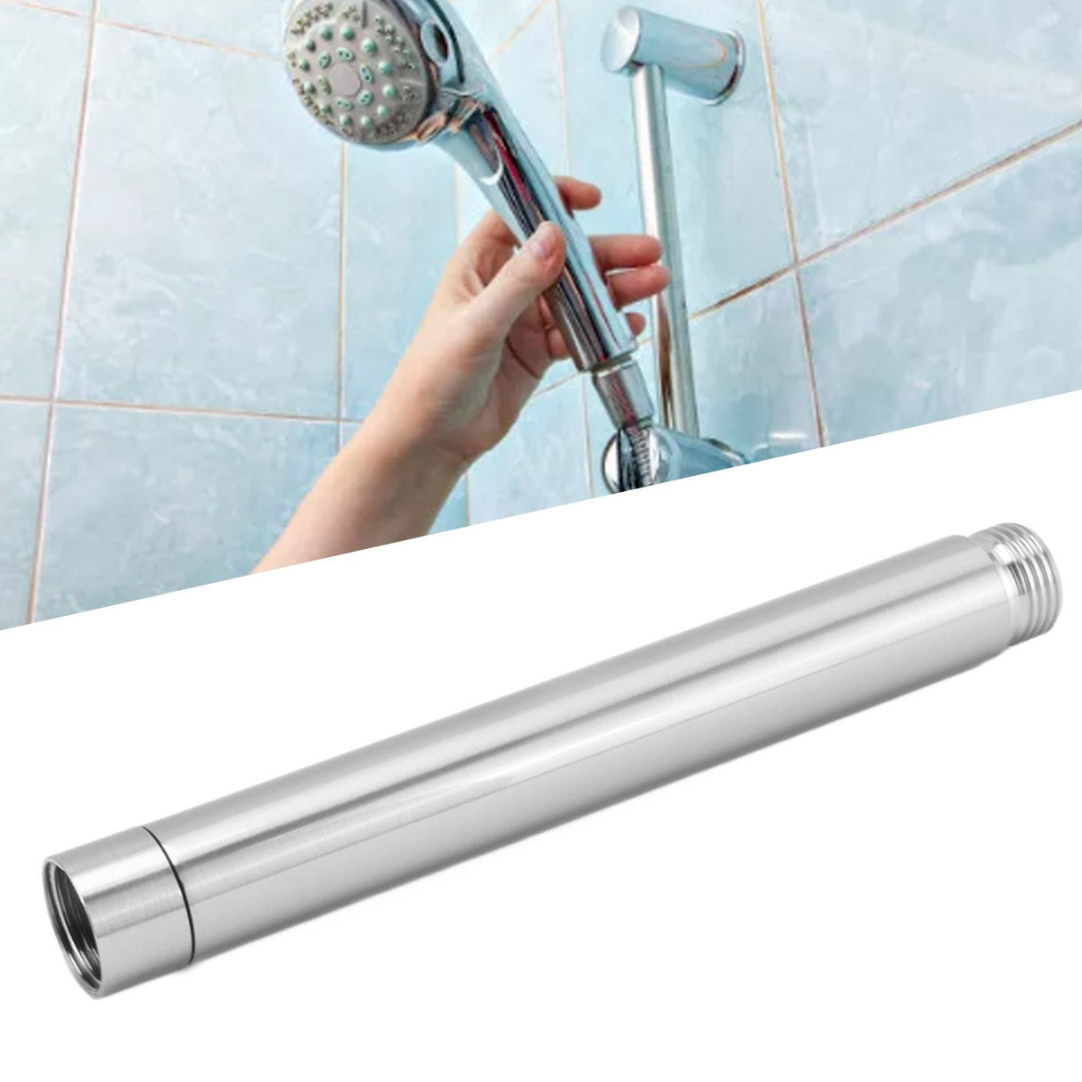 Shower Extension Tube Stainless Steel Handheld Shower Head Extender for Bathroom 6in