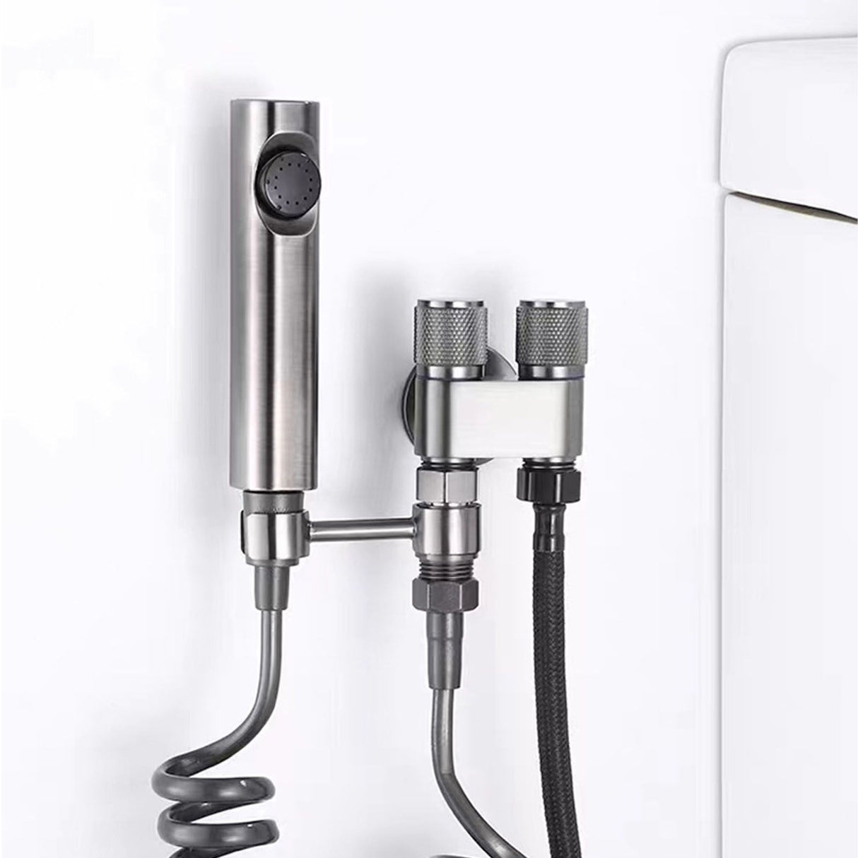 Bidet Sprayer for Toilet Handheld Bidet Attachment Toilet Sprayer Set with Hose for Feminine Wash Hygiene Grey