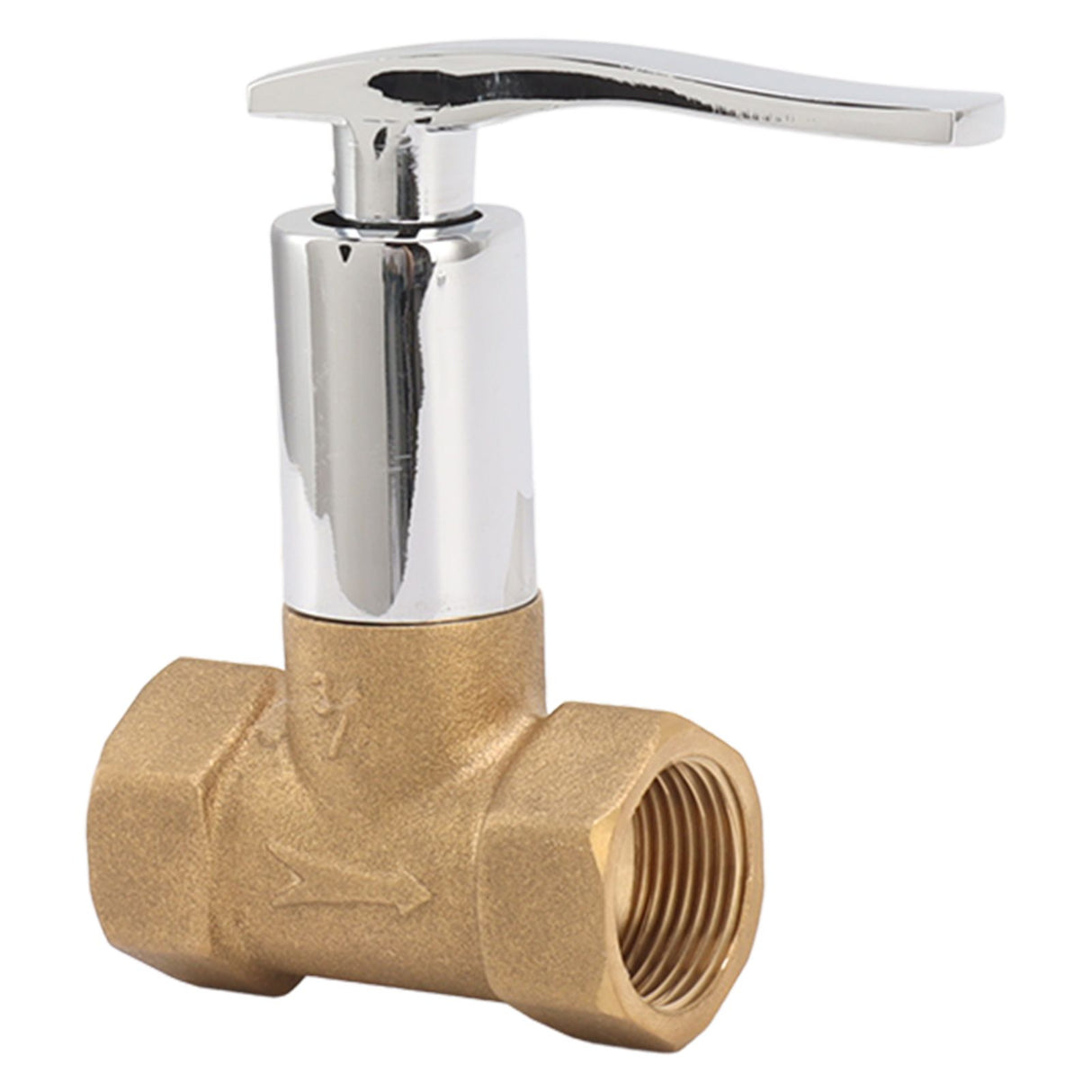 Water Stop Valve 3/4in Concealed Ceramic Brass Electroplated Water Valve for Kitchen Bathroom