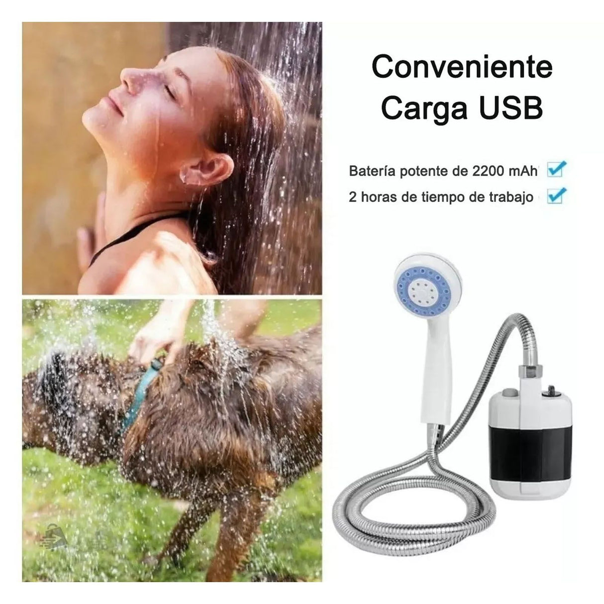 Portable Shower ABS Electric Battery Powered Camping Shower Pump for Outdoor Use