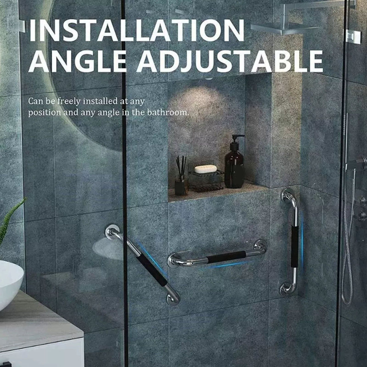 Safety Grab Bars Thickening 304 Stainless Steel Waterproof Slip Resistant Shower Handle for Bathroom