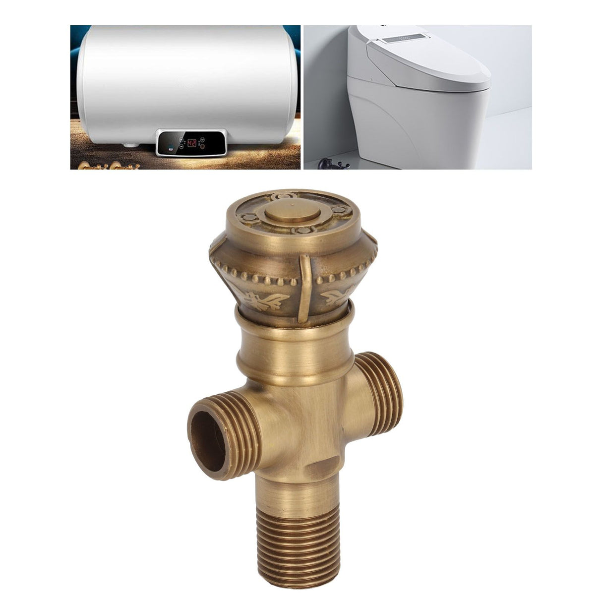Angle Valve European Antique Style Cold Hot Water Faucet Turn Angle Water Stop Valve for Kitchen Bathroom