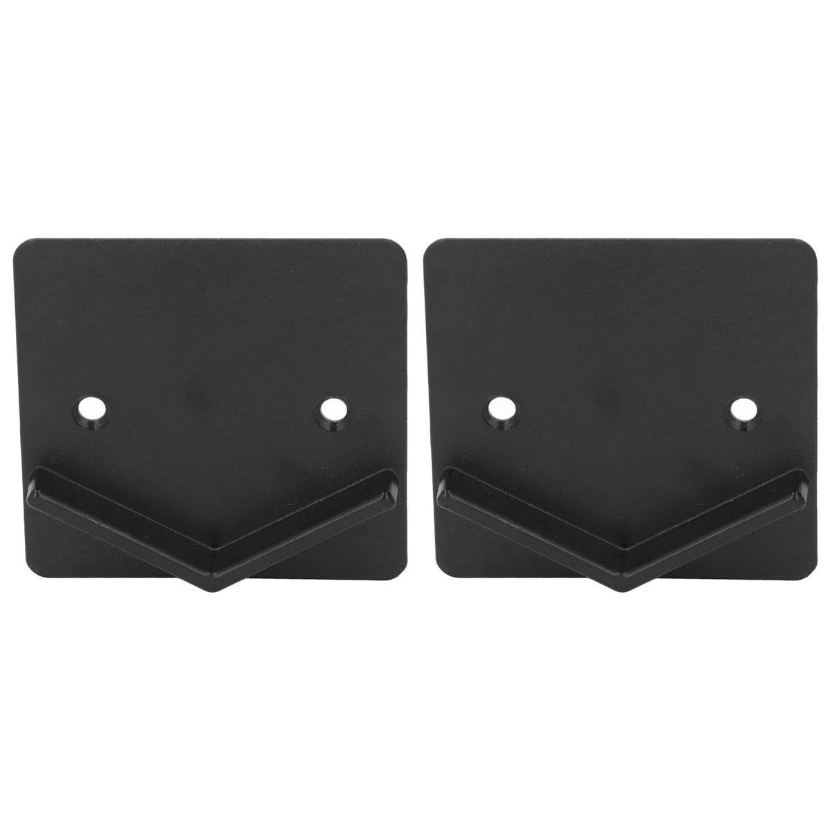 2Pcs Shower Curtain Rod Holder Square End Wall Mount Retainer Bathroom Accessories Black