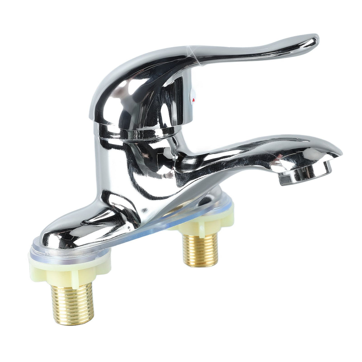 Bathroom Sink Faucet Zinc Alloy 2 Hole Single Handle Hot and Cold Water Mixer Tap for Home Hotel