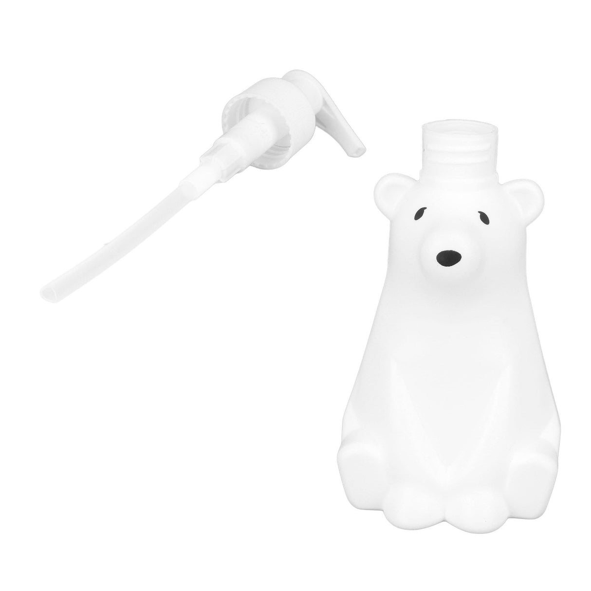 Shampoo Dispenser White Bear Style Pump Type Durable PP PE Widely Used Shower Bottles for Bathroom Washroom Toilet S(6.5x2.9in)