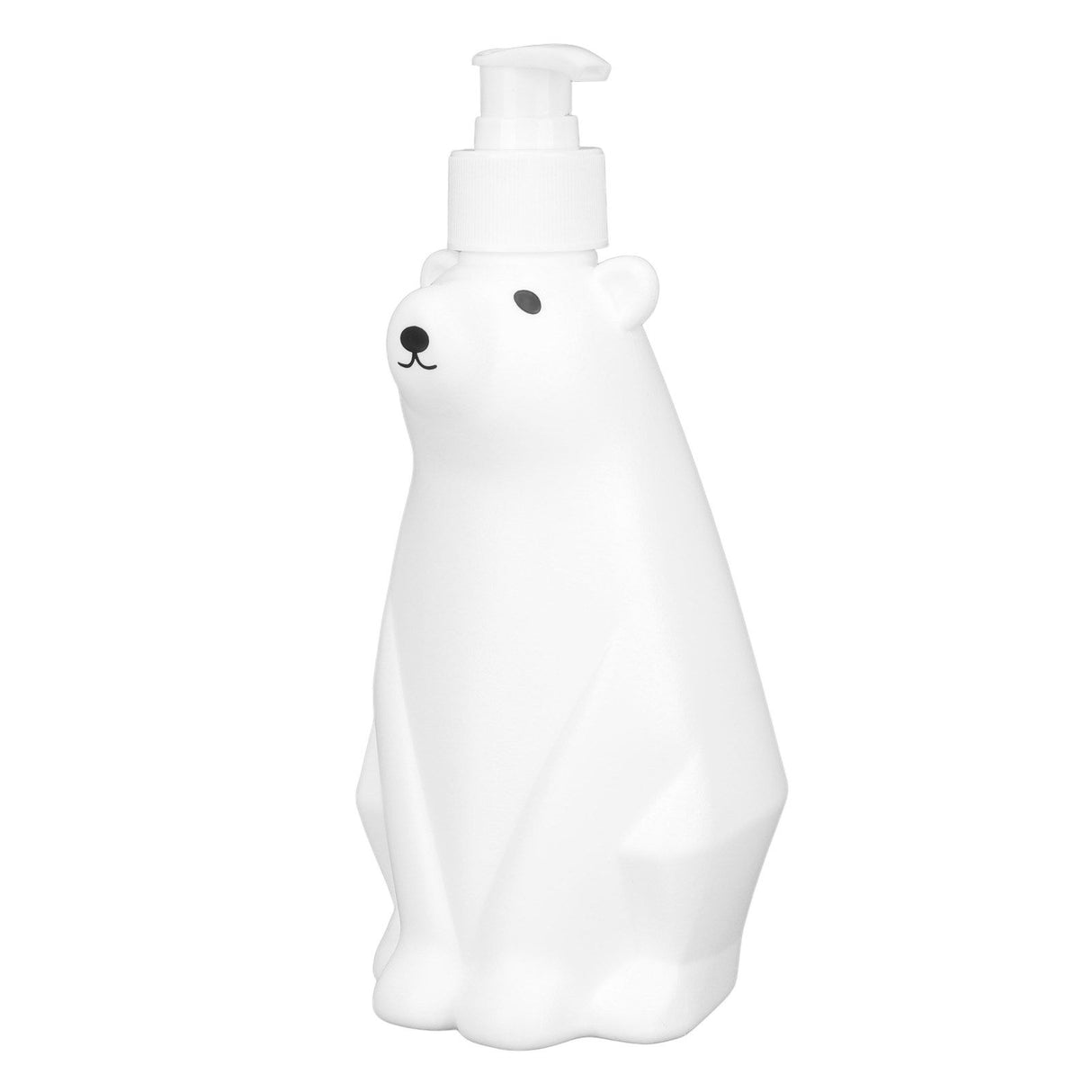Shampoo Dispenser White Bear Style Pump Type Durable PP PE Widely Used Shower Bottles for Bathroom Washroom Toilet M(11.6x3.0in)