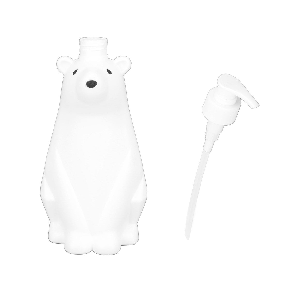 Shampoo Dispenser White Bear Style Pump Type Durable PP PE Widely Used Shower Bottles for Bathroom Washroom Toilet L(9.2x11.6in)