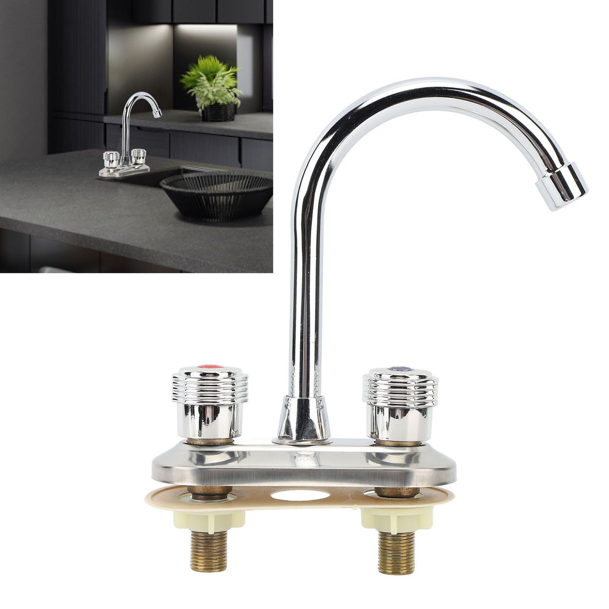 2 Handle Bathroom Faucet Water Saving Hot Water Centerset Bathroom Faucet for Kitchens Bath Basin