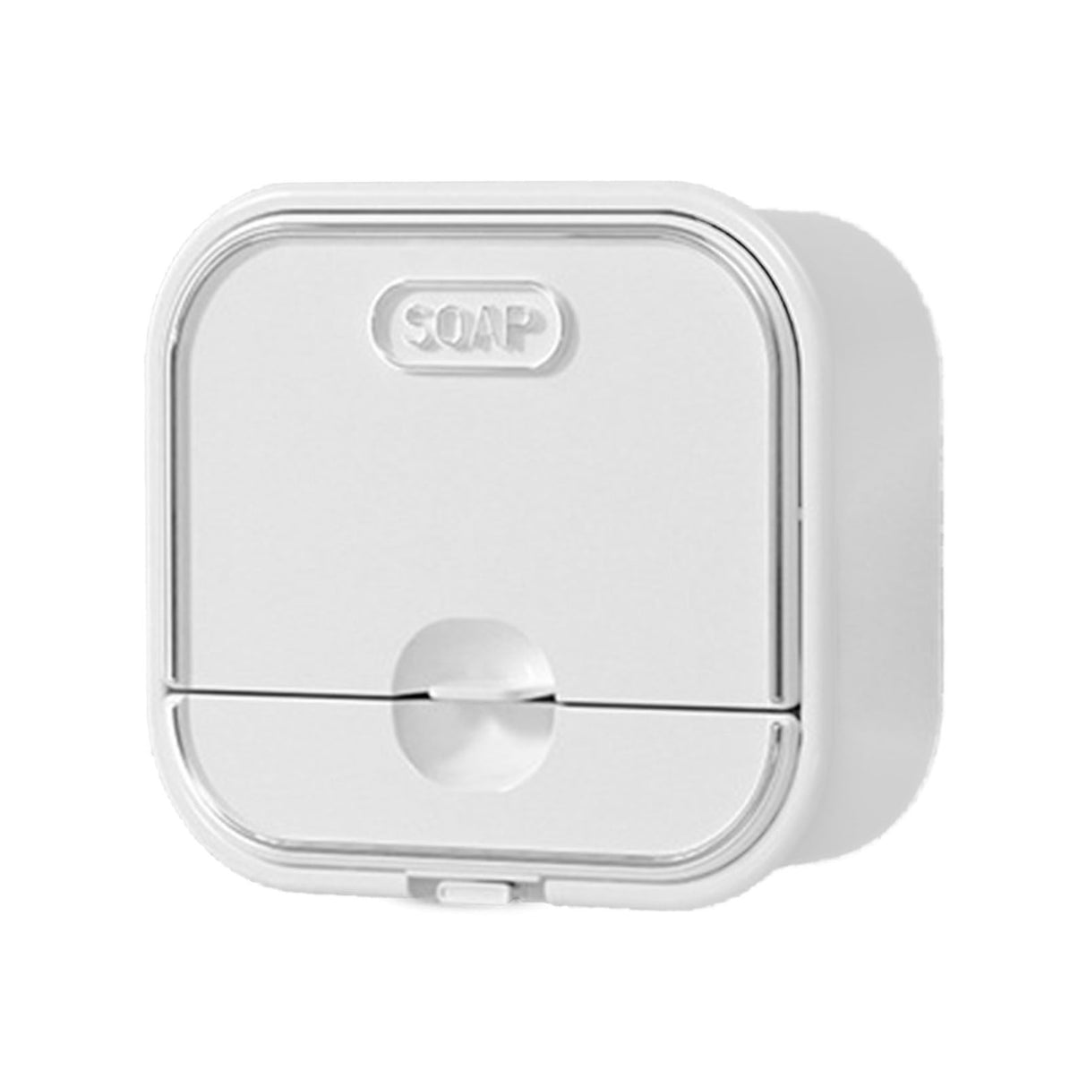 Home Soap Box Non Perforated Wall Mounted Draining Soap Box Flip Cover Bathroom Soap Box White