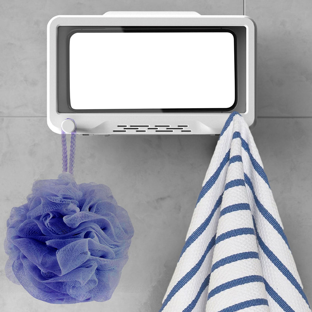 Wall Mount Phone Holder Waterproof Touch Screen Phone Case Stand for Bathroom Kitchen Mirror Bathtub