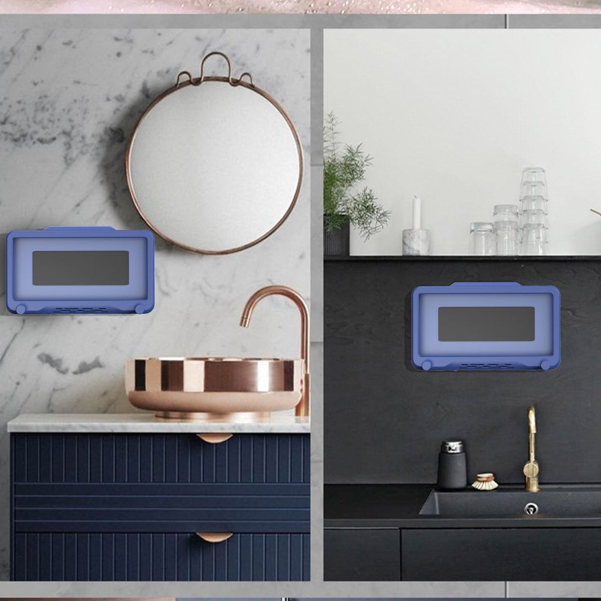 Wall Mount Phone Holder Waterproof Touch Screen Phone Case Stand for Bathroom Kitchen Mirror Bathtub