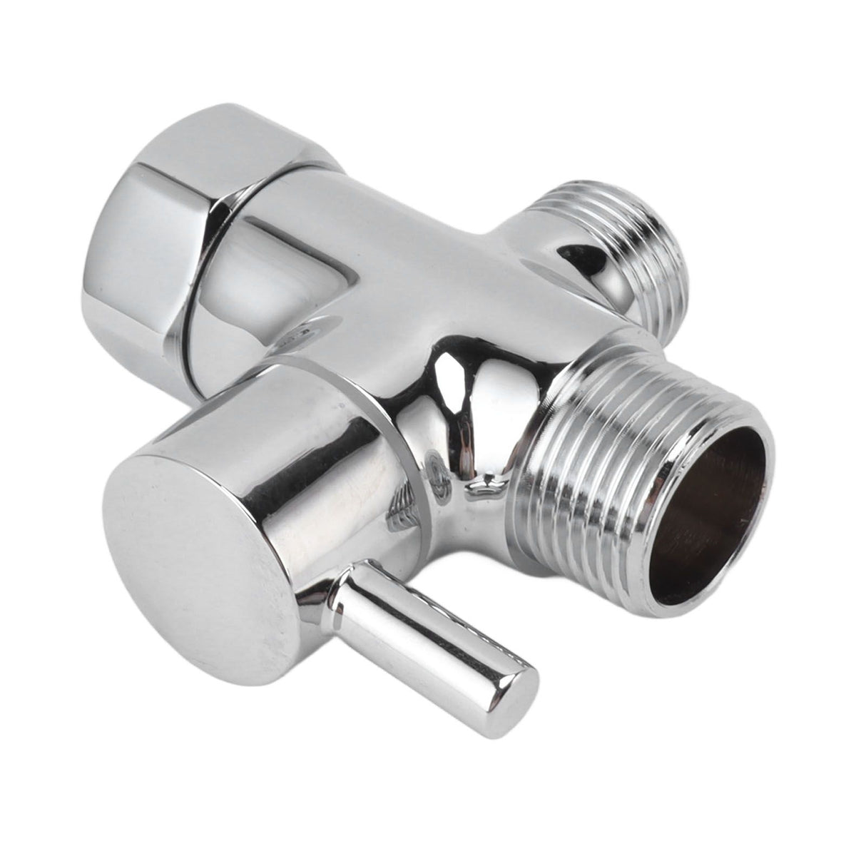 Brass 3 Way Shower Arm Diverter Valve 3 Way Water Valve Water Separator Shower Tee Adapter with 7/8 Inch Water Outlet 1/2 Inch Water Inlet
