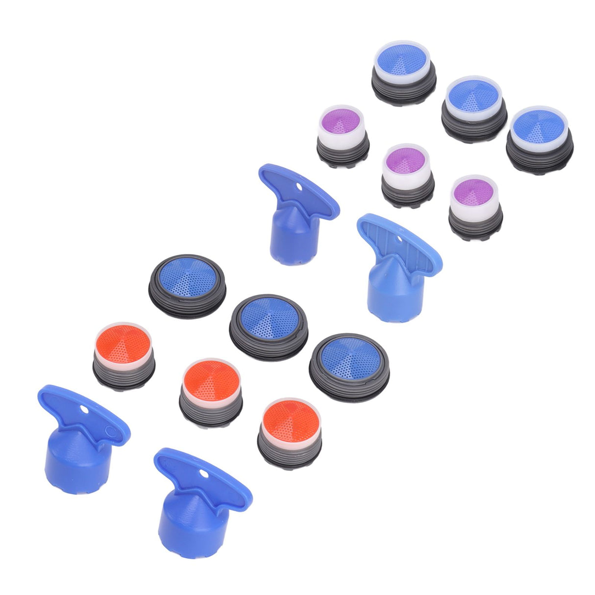 16pcs Faucet Bubbler Inner Core Set Kitchen Basin Faucet Aerator Insert Fitting with Removal Wrench