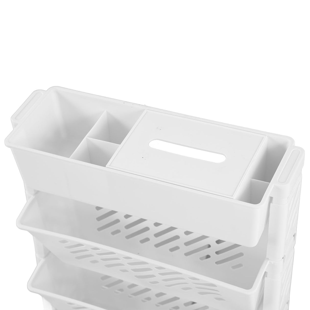 White Storage Organizer Shelf Removable Plastic Movable Bookshelf for Home Study Room 5 Layer