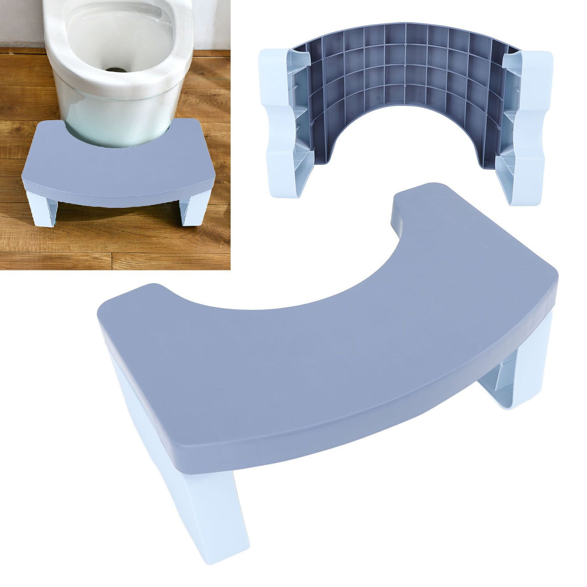 Foldable Toilet Potty Stool PP Portable Squatting Potty Foot Stool for Healthy Gifts Travel Blue