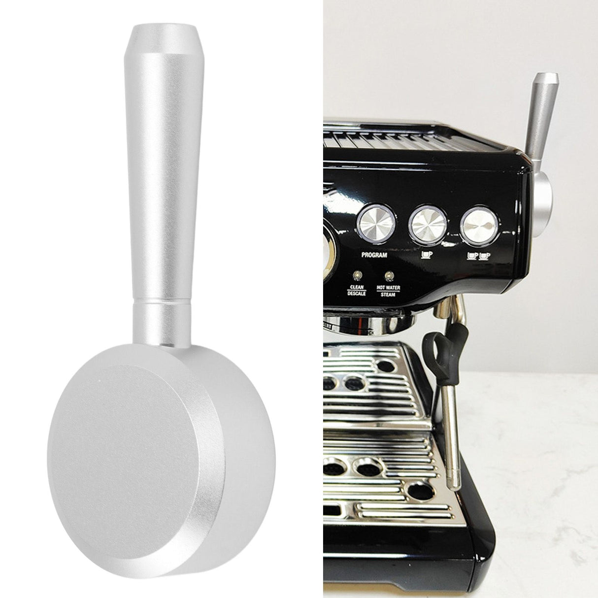 Coffee Machine Steam Lever Aluminium Alloy Coffee Machine Conversion Accessory for Breville Sage 870 875 876 Silver