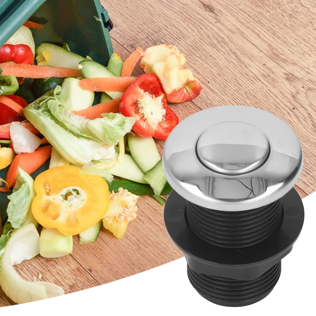 Food Waste Garbage Disposal Air Switch Stainless Steel Button Pneumatic Massage Bathtub Start Switch 125/250V
