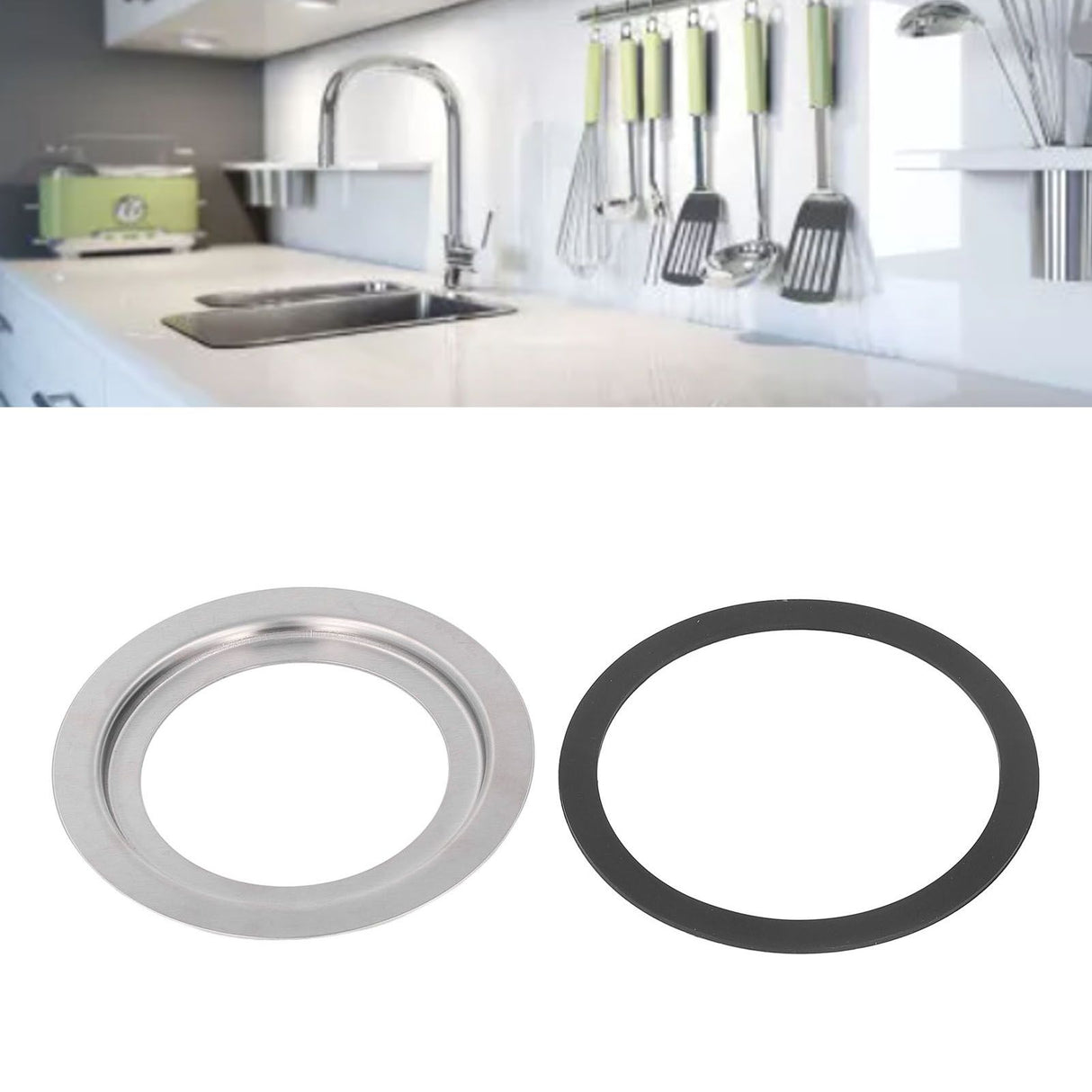 140mm Food Waste Disposer Adapter 140 to 110mm Diameter Stainless Steel Sink Food Waste Disposer Adapter