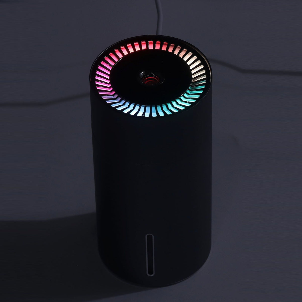 Car Fragrance Humidifier USB 3 Gears Adjustable Automatic Induction Portable Aromatherapy Humidifier with Colorful Light Grey