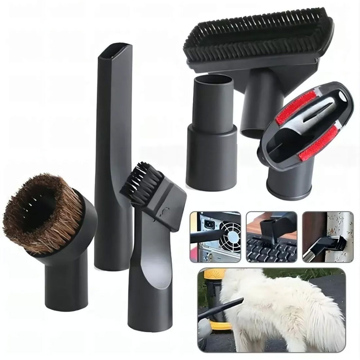 Vacuum Cleaner Accessories Replacement Brush Nozzle Vacuum Cleaning Kit for Floor Sofa Car 6pcs