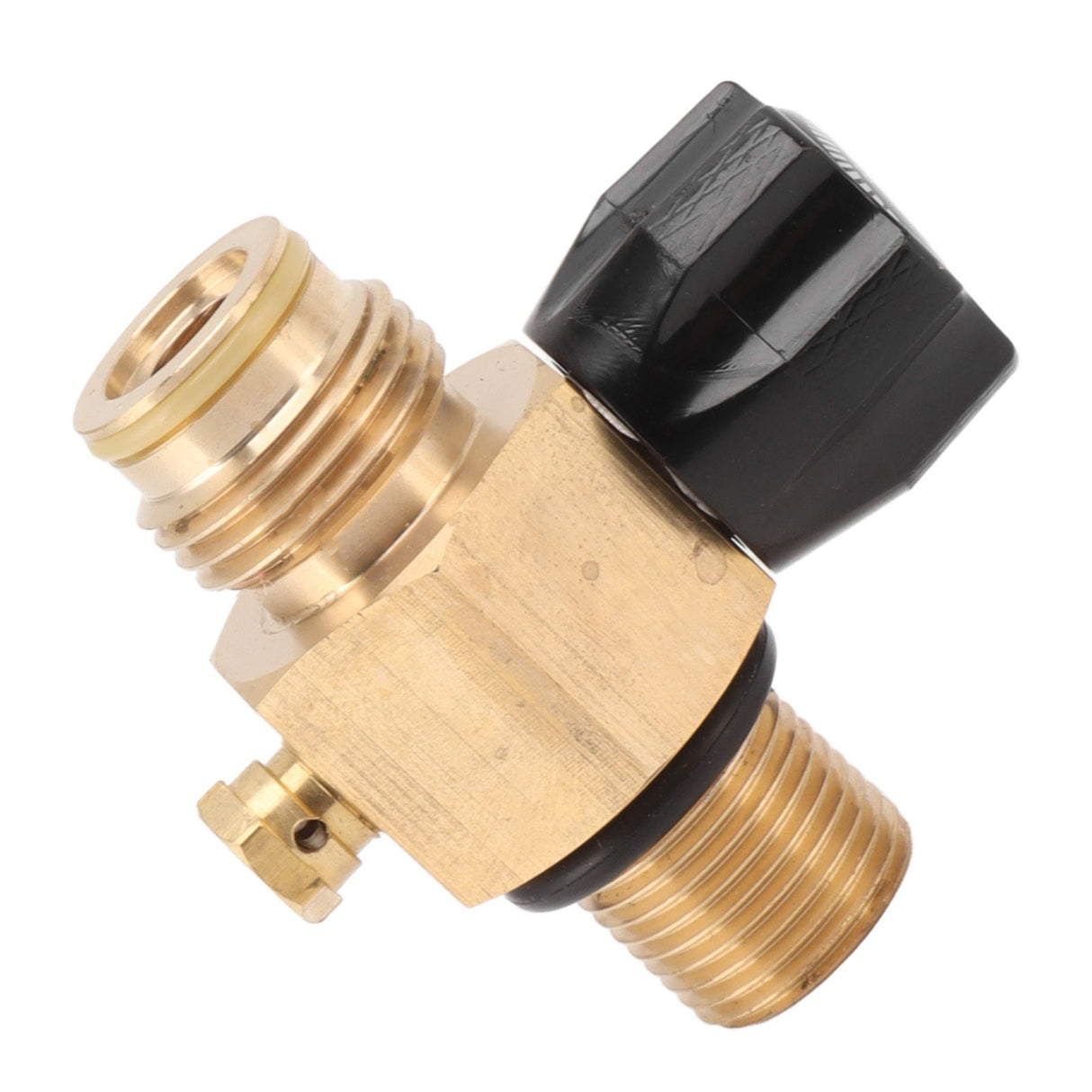 G1/2 14 CO2 Cylinder Refill Adapter 5000psi Maximum Pressure Brass M18x1.5 Refill CO2 Tank Valve Adapter Black