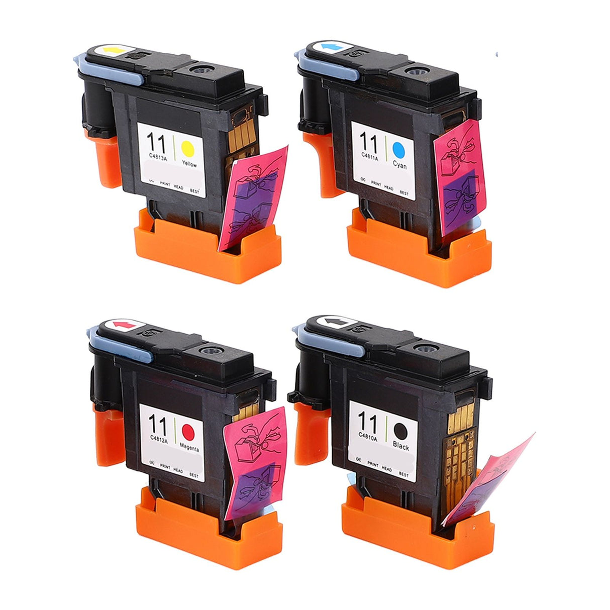 4 Pcs Printhead Printer Head Magenta Black Cyan Yellow Print Head Replacement for HP Designjet 100 110 111 500 510 800 813 850