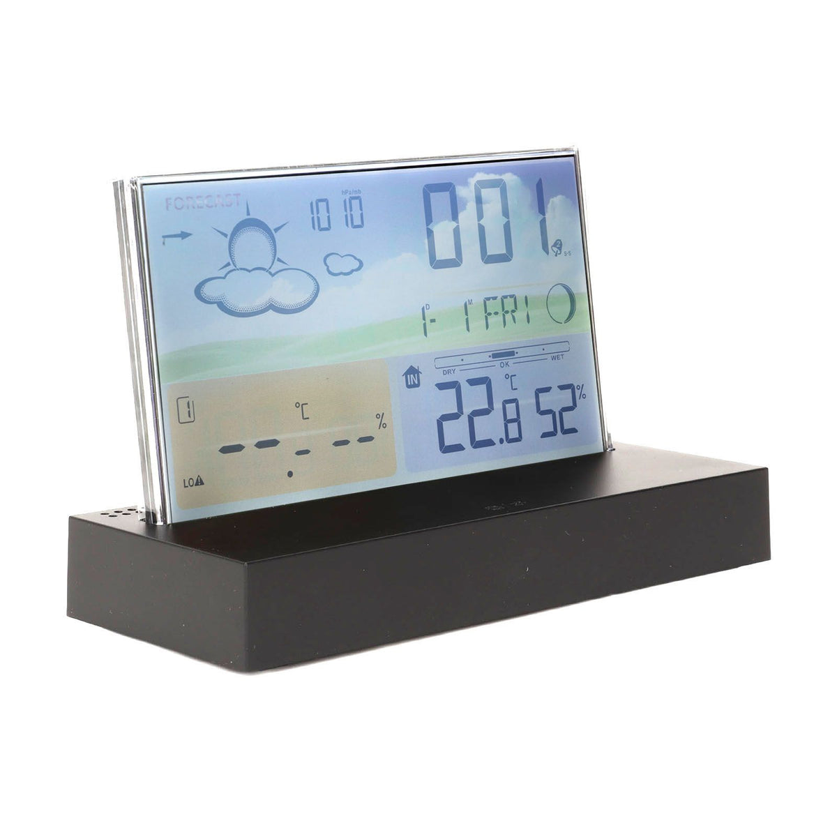 Weather Clock Transparent ABS Wireless Multifunctional Temperature Alarm Clock with Color Screen