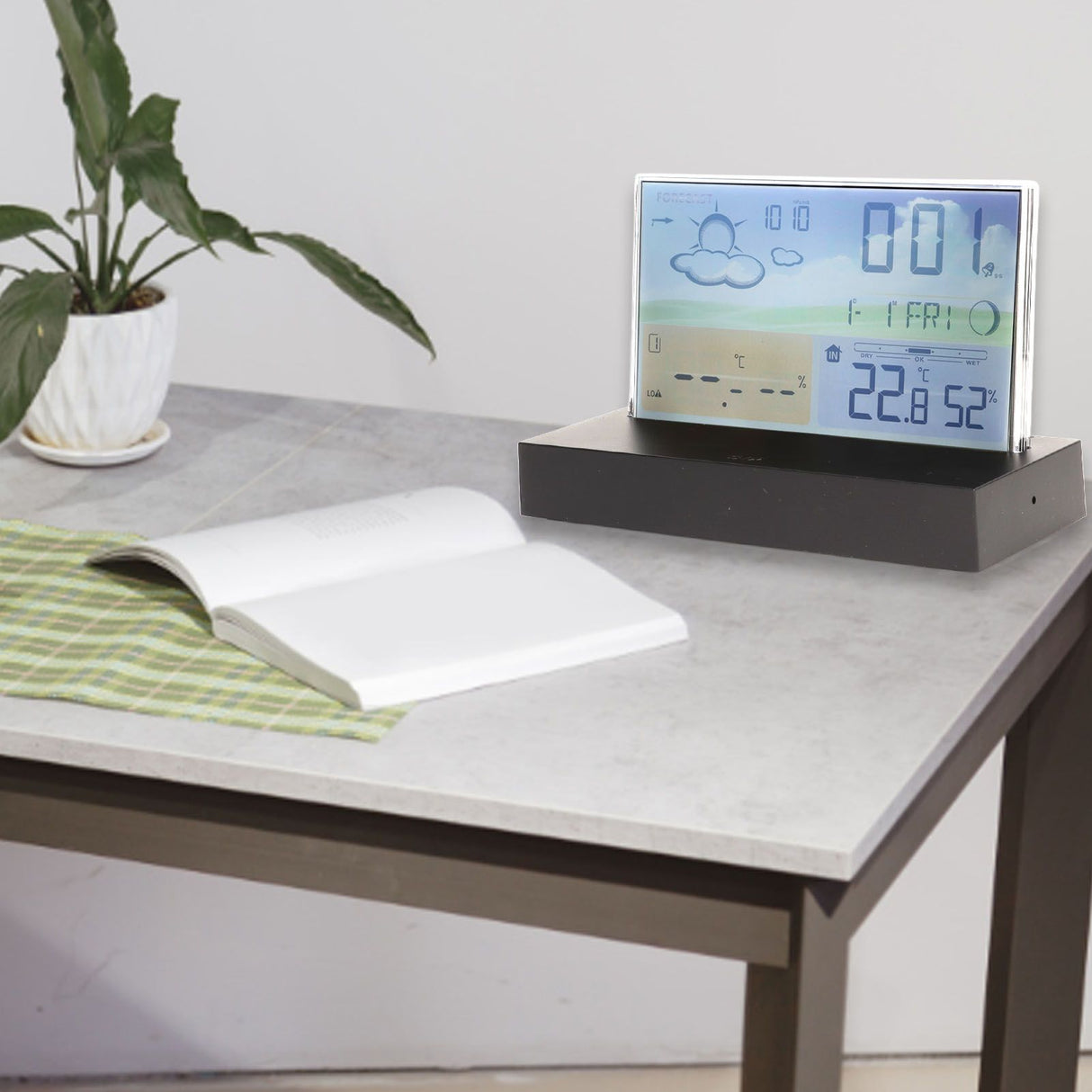 Weather Clock Transparent ABS Wireless Multifunctional Temperature Alarm Clock with Color Screen