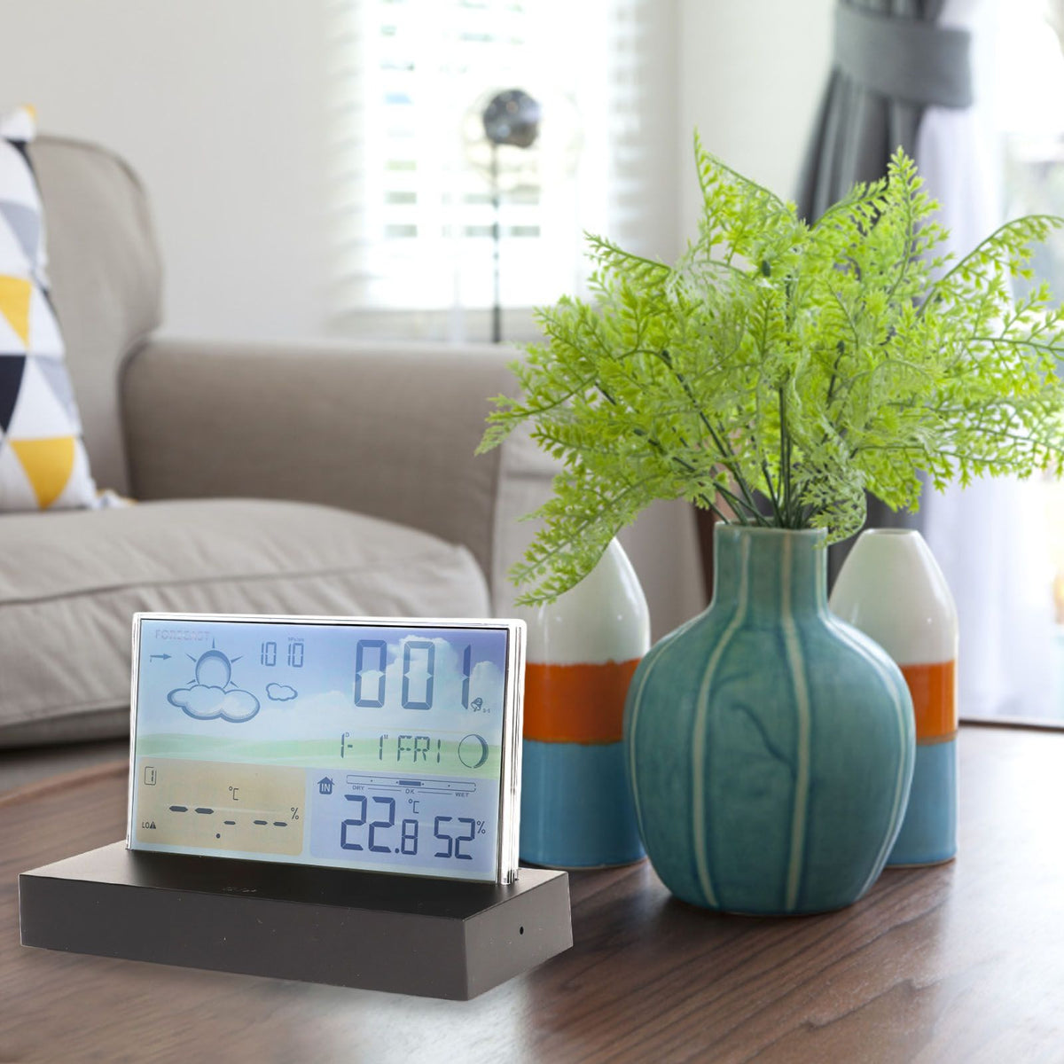 Weather Clock Transparent ABS Wireless Multifunctional Temperature Alarm Clock with Color Screen