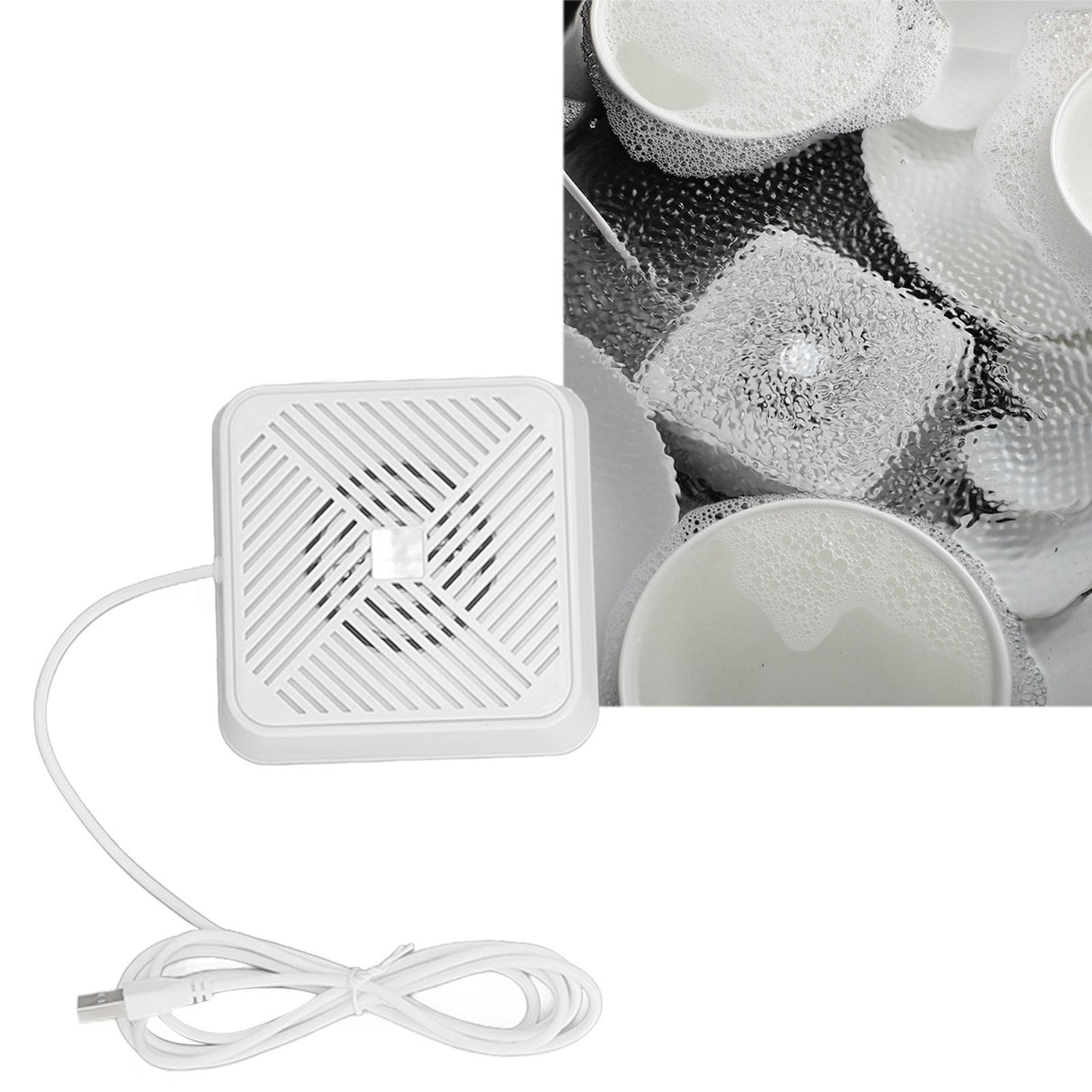 USB Dishwasher Mini Portable Ultrasonic Electrolysis Washing Machine for Sink Household Kitchen Supply White