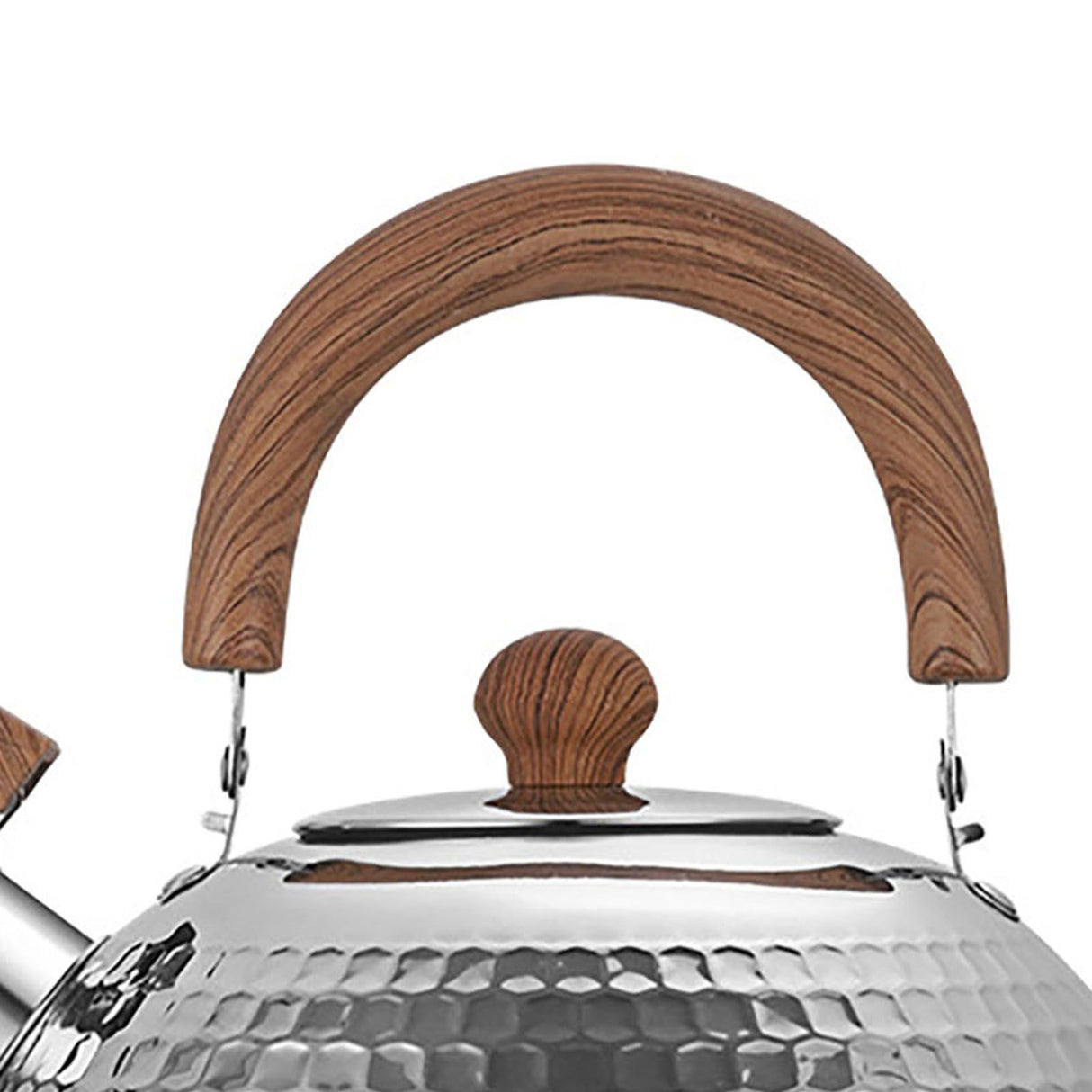 Water Kettle Stainless Steel Whistle Water Kettle Large Capacity Flat Bottomed for Gas Induction Cooker Boil Water 2L Hammer