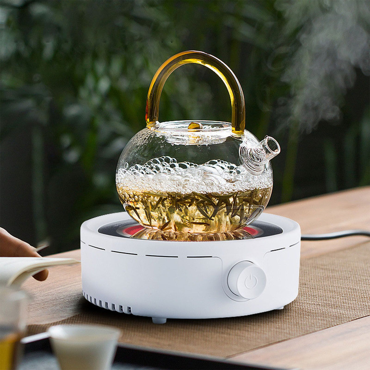 Silent Electric Tea Stove Small Ceramic Hot Plate for Boiling Water Making Coffee Knob Adjustment CN Plug