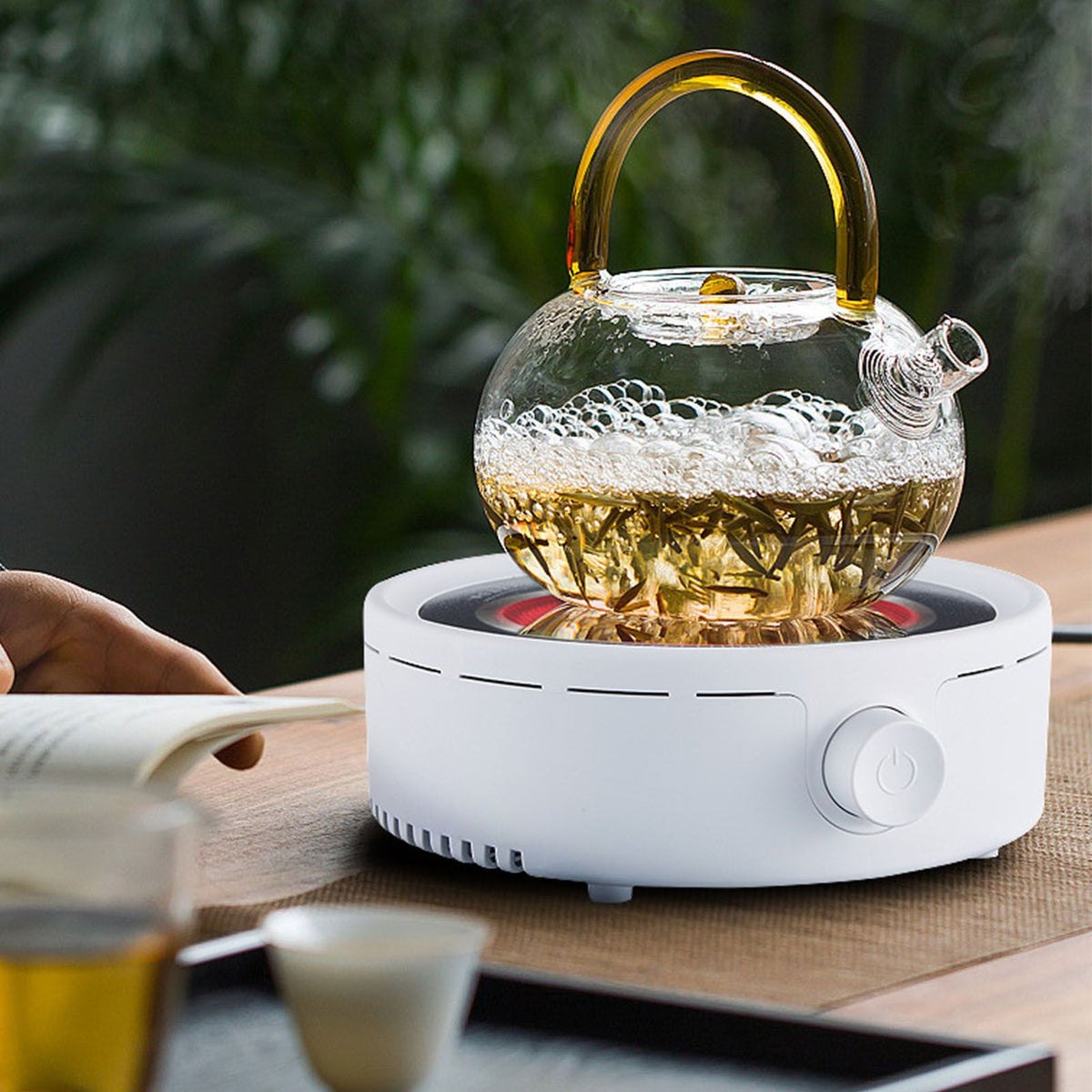 Silent Electric Tea Stove Small Ceramic Hot Plate for Boiling Water Making Coffee Knob Adjustment CN Plug