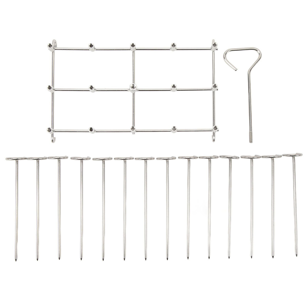 Skewer Stand Fryer Grill Rack Set Stainless Steel Vertical BBQ Grill Rack Round Rotating Fryer Stand for Ninja DZ201 Foodi 8 Quart
