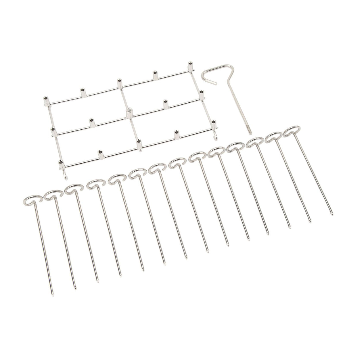 Skewer Stand Fryer Grill Rack Set Stainless Steel Vertical BBQ Grill Rack Round Rotating Fryer Stand for Ninja DZ201 Foodi 8 Quart