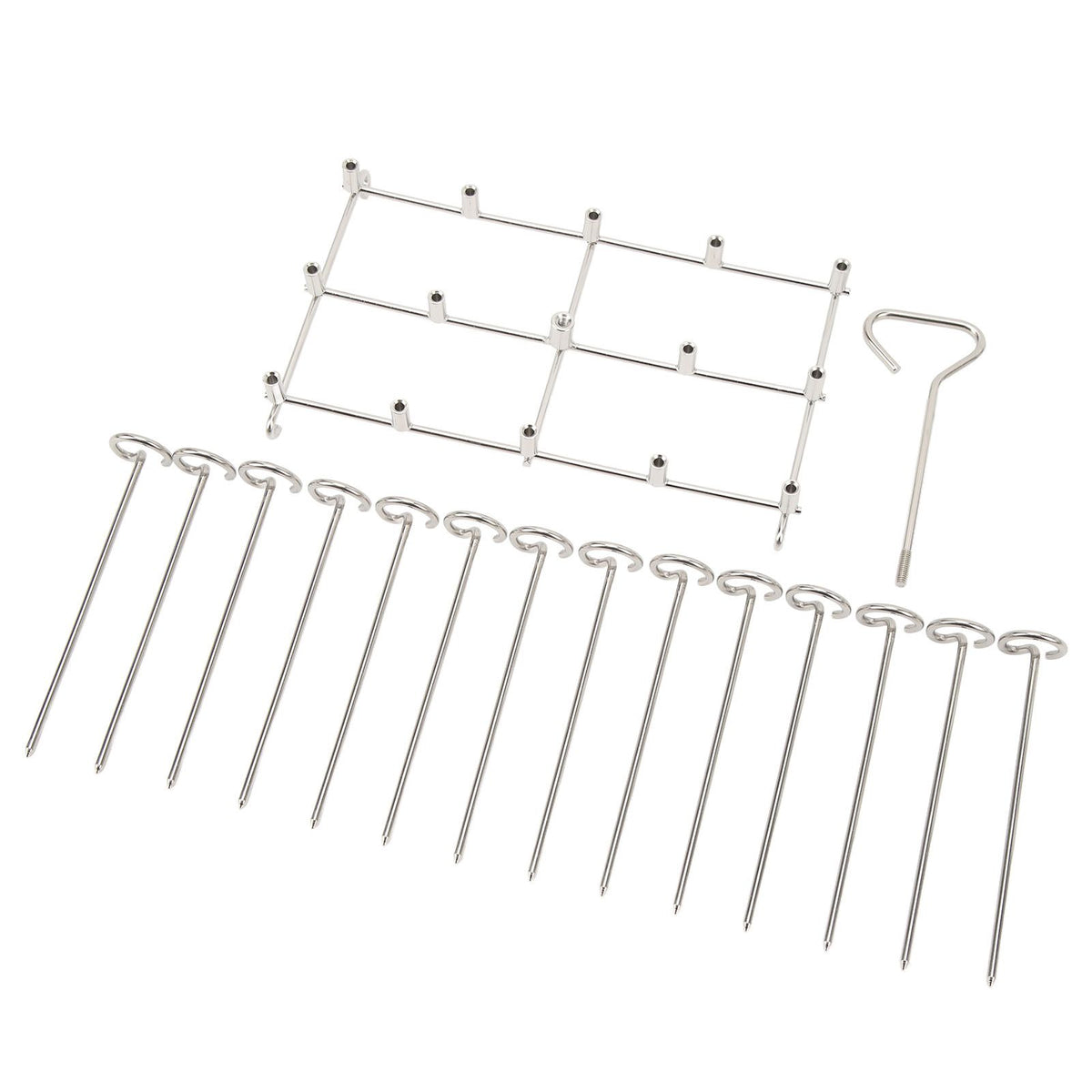 Skewer Stand Fryer Grill Rack Set Stainless Steel Vertical BBQ Grill Rack Round Rotating Fryer Stand for Ninja DZ201 Foodi 8 Quart