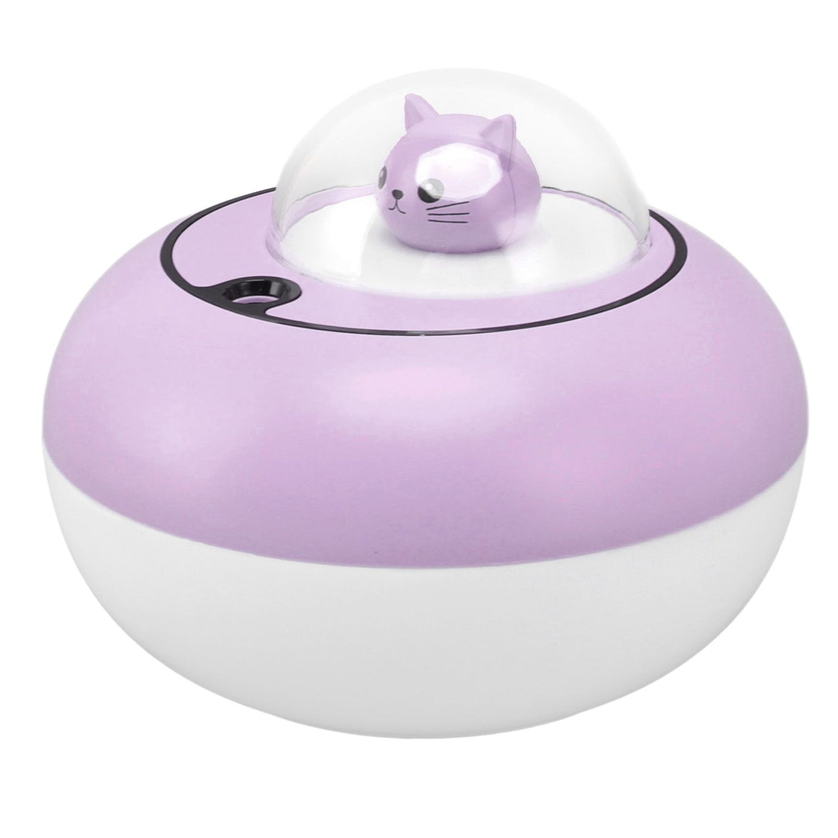 Mini Humidifier Cute Cat Sculpture Portable Quiet Desktop Air Humidifier for Home Office USB Plug in Purple